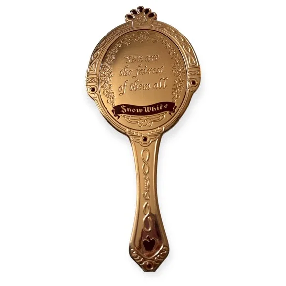 Besame RARE Disney SnowWhite Hand Mirror Gld Tone Fairest of All-A few scratches - Picture 2 of 6